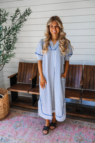 Meet Me Seaside Midi • Blue Stripes