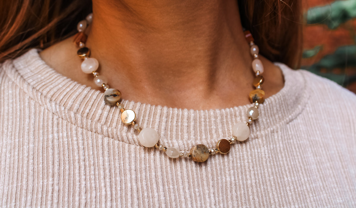 Fall Feels Stone Bead Necklace • Multi