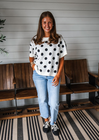 Pattern Play Dotted Sweater • Off-White