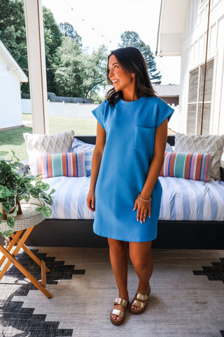 Step Into Style Pocket Dress • Blue