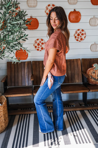 Autumn Acres Cable Knit Top • Terracotta