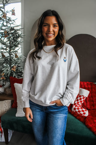Oh What Fun Teddy Pullover • Ash Grey