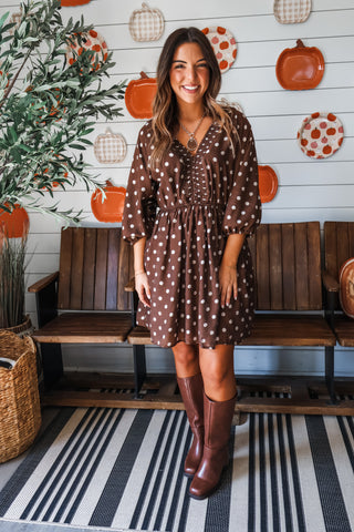 Polka Dot Darling Pocket Dress • Chocolate