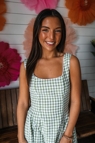 Picnic Pretty Gingham Midi • Olive
