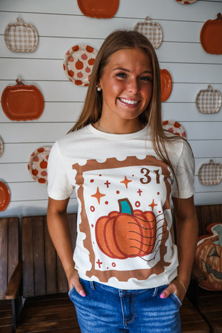 Spooky Season Stamp Graphic Tee • Cream