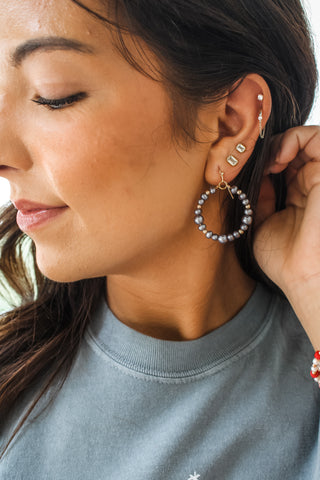 Merry & Bright Hoop Earrings • Pearl Grey