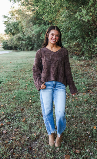 Denver Cable Sweater • Brown