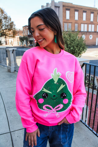 Merry Little Grinch Graphic Sweatshirt • Bright Pink