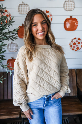 Brooklyn Quilted Pullover • Mustard