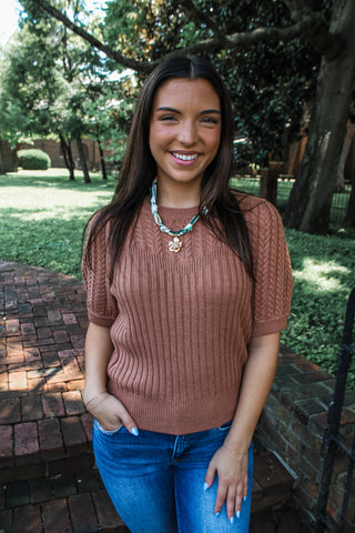 Cable Cutie sweater • spice - FINAL SALE