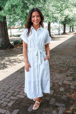 Pretty & Polished Shirtdress • Sage