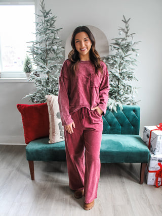 Lounge All Day Pant Set • Wine