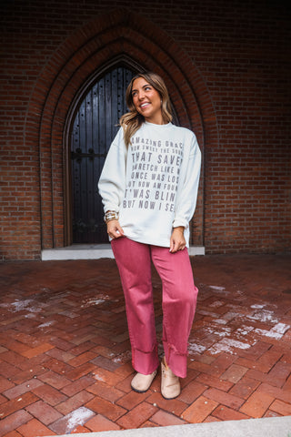 Amazing Grace Mock Neck Sweatshirt • Ivory