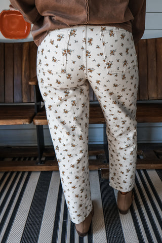 Autumn Meadow Denim Pants • Oatmeal