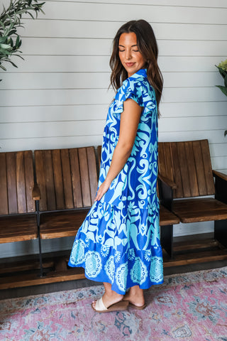Striking Statement Midi • Blue Mix - FINAL SALE