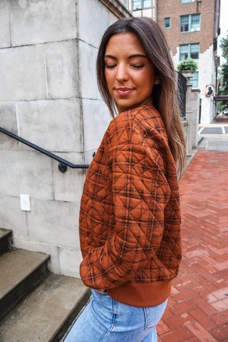 Pumpkin Harvest Plaid Pullover