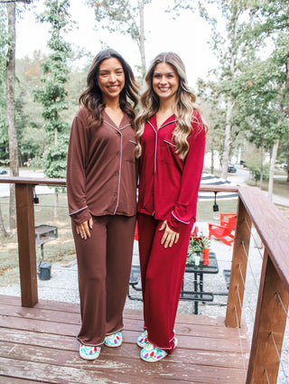 Christmas Eve Comfort Pajama Set • Chocolate