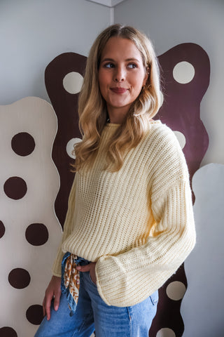 Timeless Twist Ribbed Sweater • Yellow