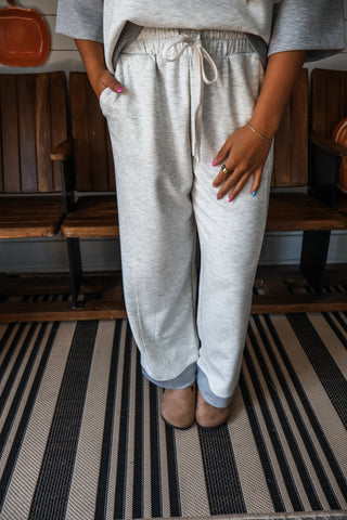 Weekend Drives Pant Set • Ivory/Grey