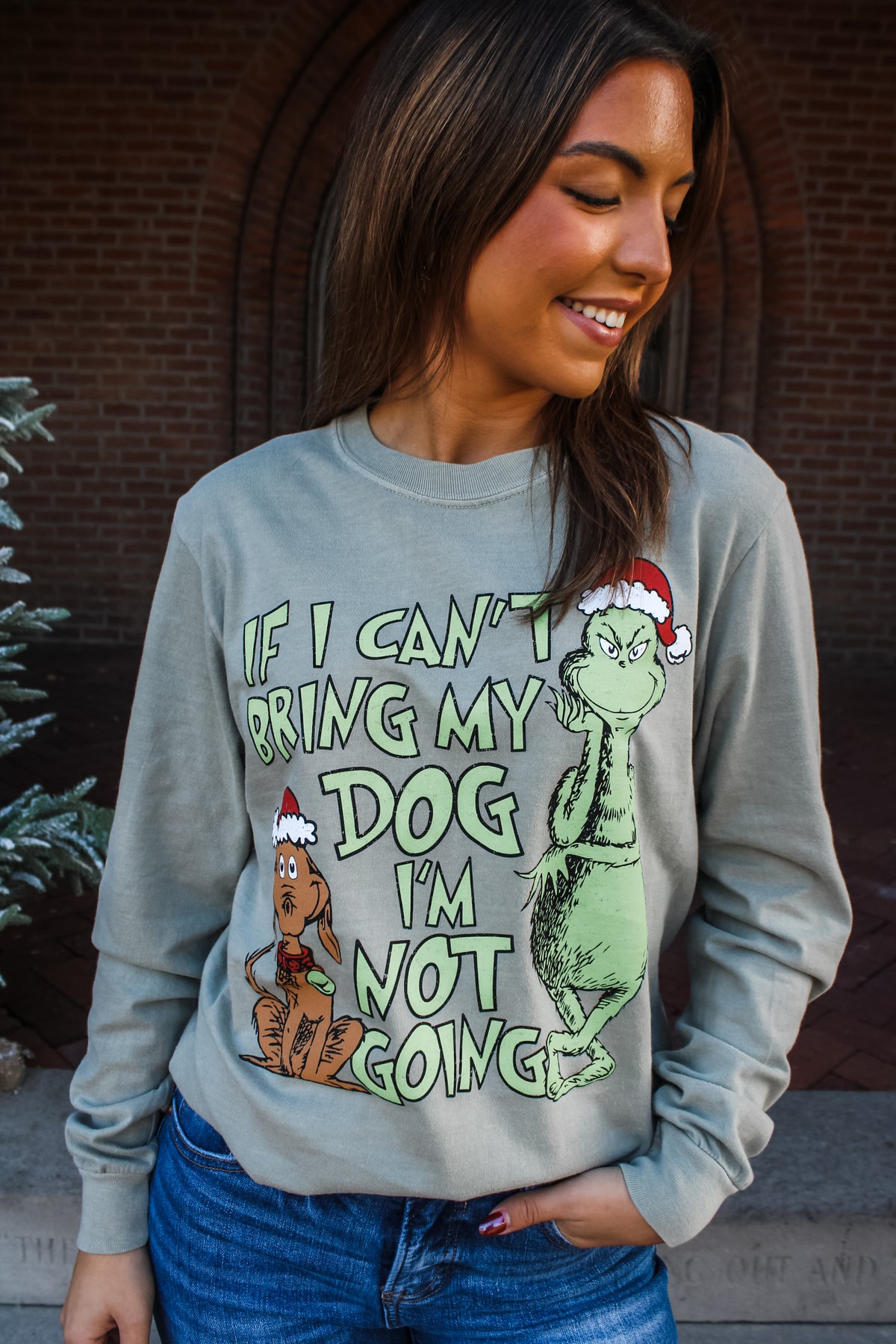 If I Can’t Bring My Dog I’m Not Going Graphic Tee • Olive