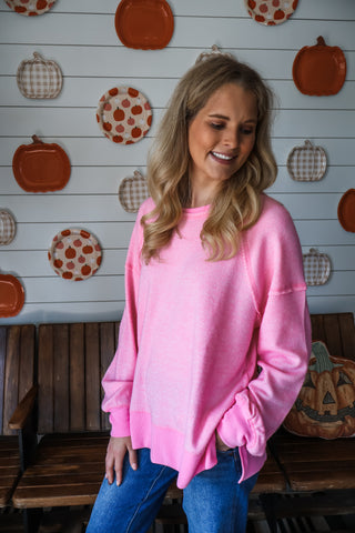 Sweet & Striped Pullover • Pink