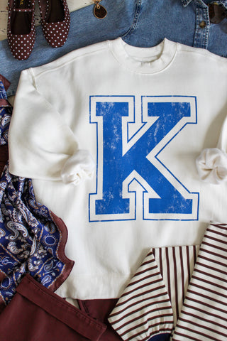 K Is For Kentucky Mock Neck Sweatshirt • Ivory