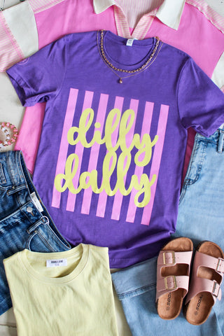 Dilly Dally Graphic Tee • Heather Purple