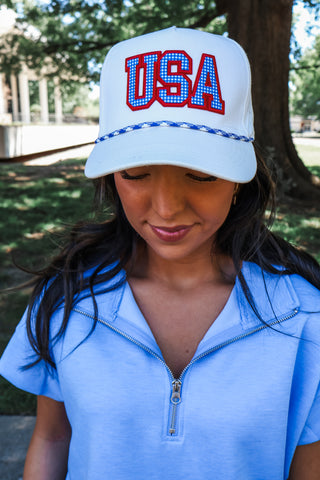 Born In The USA Trucker Hat • Ivory