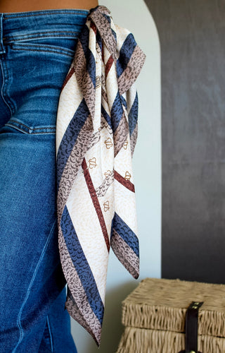 Luxe Living Patterned Scarf • Brown Multi
