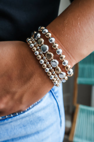 Pebbled Polish Bracelet • Metal Mix