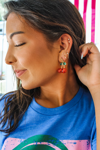 Cherry Pop Earrings • Red