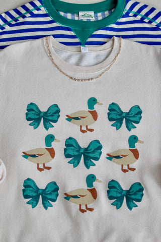 Ducks In A Bow Graphic Sweatshirt • Cream