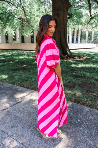 Nantucket Stripes Pocket Dress • Pink