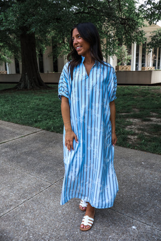 Stripes Social Midi • Blue Floral