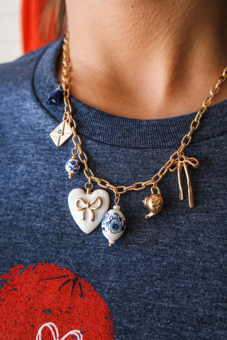 A Love Story Charm Necklace • Blue