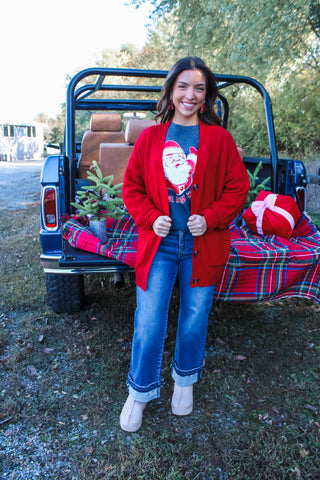 By The Fireside Cardigan • Red