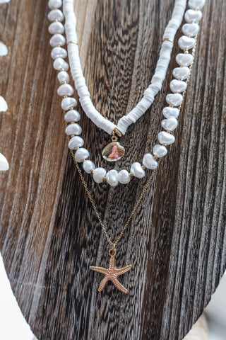 Coastal Scene Layered Necklace • Gold