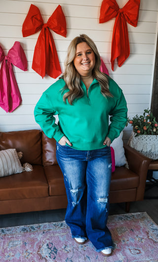 Refresh & Reset Half Zip • Green - PLUS