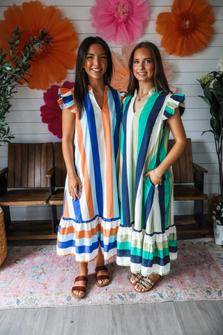 Harbor Stripes Midi • Blue Mix