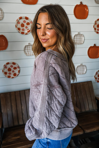 Brooklyn Quilted Pullover • Espresso