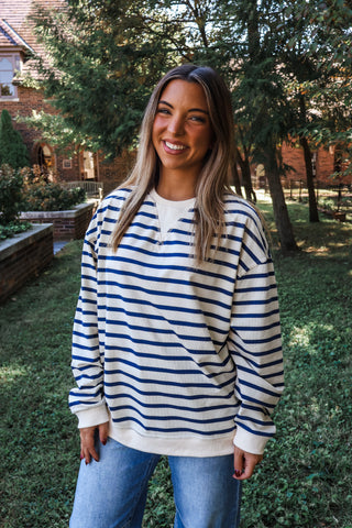Oliver Striped Pullover • Cream