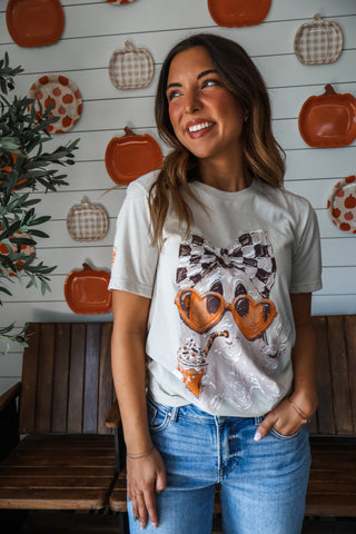 Sips In Season Ghoul Graphic Tee • Taupe