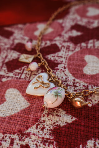 A Love Story Charm Necklace • Pink