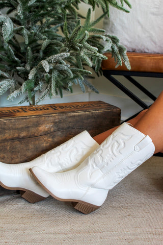 Winnie Western Boot • White