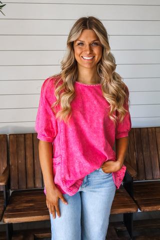 Warm Breeze Pocket Top • Pink