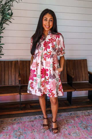 Blooming Days Pocket Dress • Cream Floral