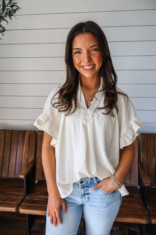 Daytime Dreamer Ruffle Top • Cream