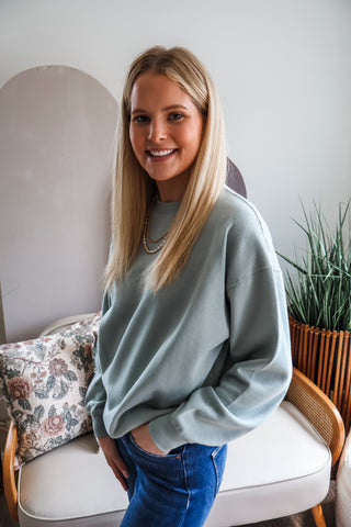 Cozy Crewneck Pullover • Sage