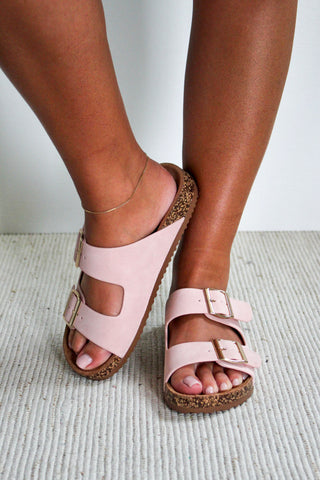 Brooke Buckle Strap Sandal • Blush
