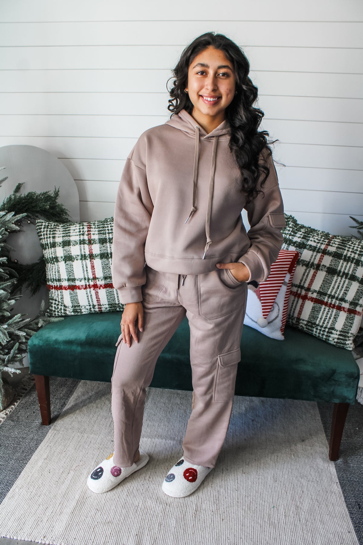 Rockin’ Around Cargo Pants Set • Mocha